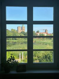 Ein Blick aus dem Fenster des Gästezimmers auf die Altstadt